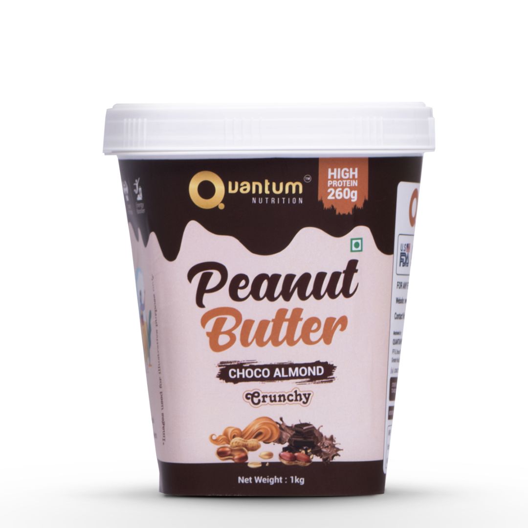 Quantum Nutrition Peanut Butter – Choco Almond (1kg) | High Protein Chocolate Almond Spread