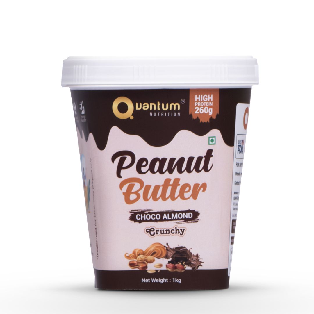 Quantum Nutrition Peanut Butter – Choco Almond (1kg) | High Protein Chocolate Almond Spread