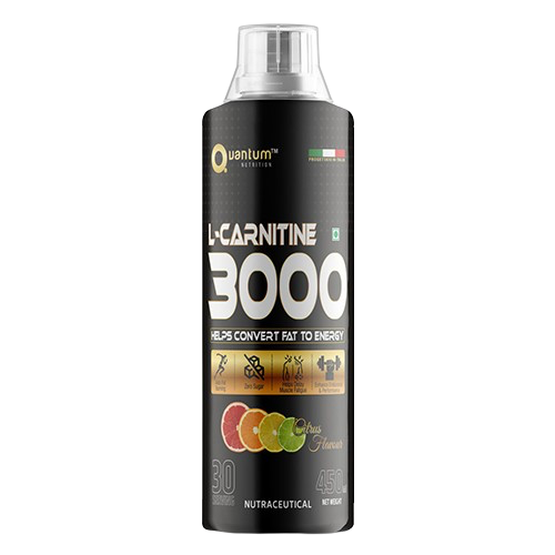 Quantum Nutrition L-Carnitine 3000 | Citrus Flavour | 30 Servings | Helps Convert Fat to Energy | 450 ML