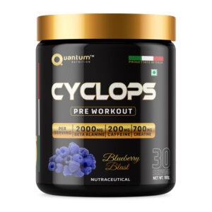 Quantum Nutrition Cyclops Pre-Workout – Blueberry Blast | High-Stim Pre Workout – 180g