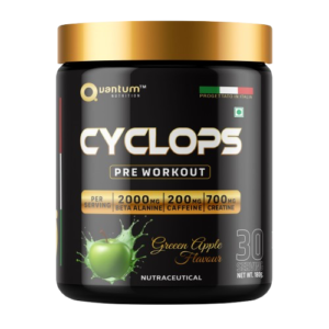 Quantum Nutrition Cyclops Pre-Workout – Green Apple | Energy, Pump & Focus | 180g