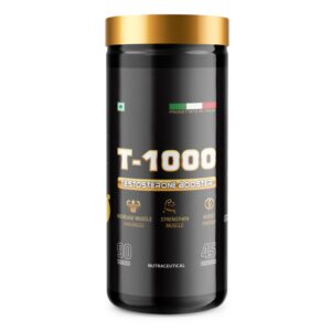 Quantum Nutrition T-1000 Testosterone Booster – 90 Tablets | Strength, Muscle Growth & Energy Support | 45 Servings