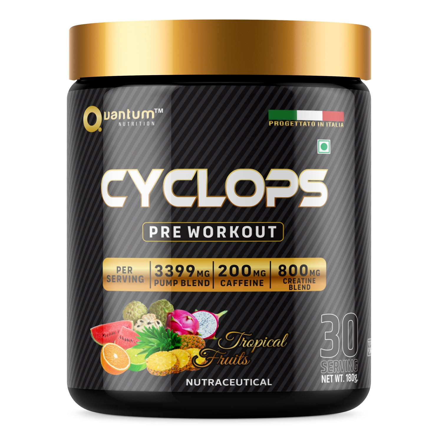 Quantum Nutrition Cyclops Pre Workout Tropical Fruits Front