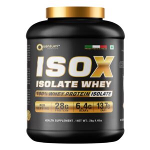 Quantum Nutrition ISOX – 100% Whey Isolate Protein – Ultra Premium – 28g Protein | 6.4g BCAA | 13.7g EAA per serving