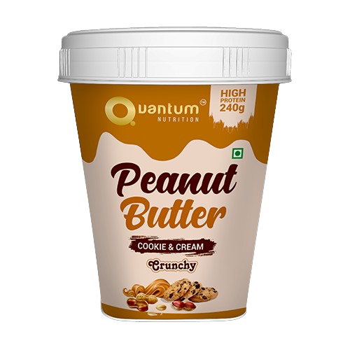 Quantum Nutrition Peanut Butter – Cookie & Cream (Crunchy) – 1kg | High Protein Cookies Spread