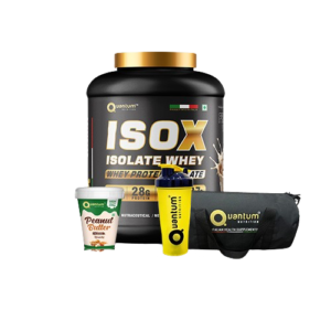 Quantum | ISOX Combo | ISOX Protein | Peanut Butter | Gym Bag | Shaker