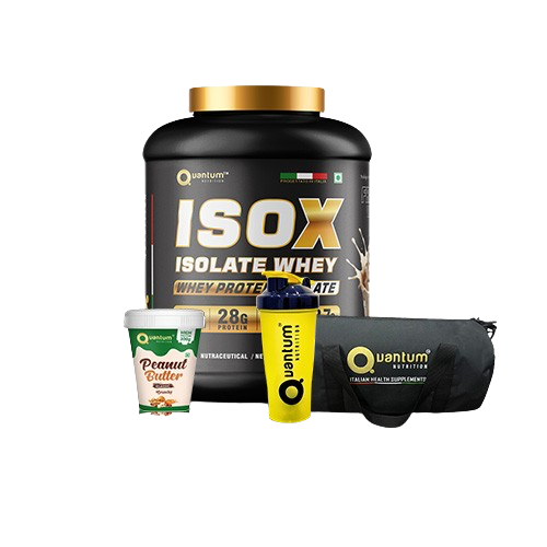 Quantum | ISOX Combo | ISOX Protein | Peanut Butter | Gym Bag | Shaker